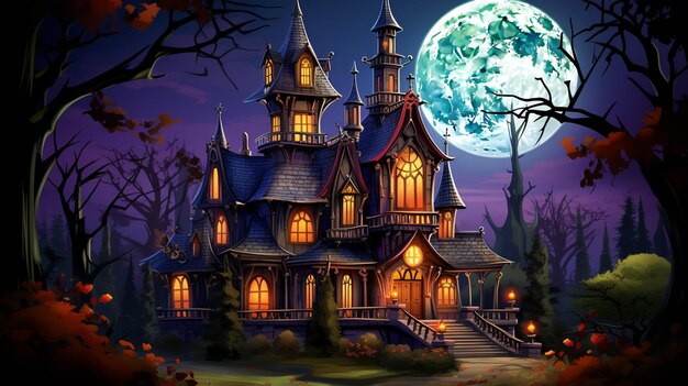 Wonderful fantasy world of halloween october 31 trick or treat magical pumpkin ideas ai image