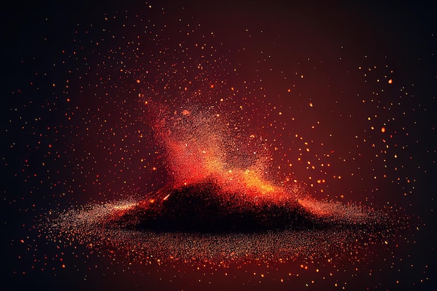 色の背景上の素晴らしい火の残り火の粒子火花の背景抽象的な d