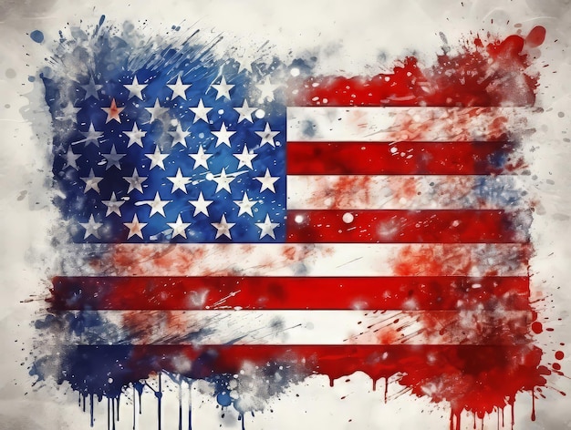 Wonderful Grunge Flag of the USA in with grunge texture