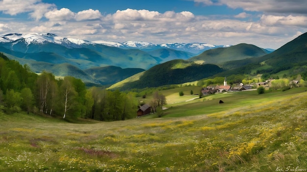 Wonderful landscape of ukrainian carpathian mountains