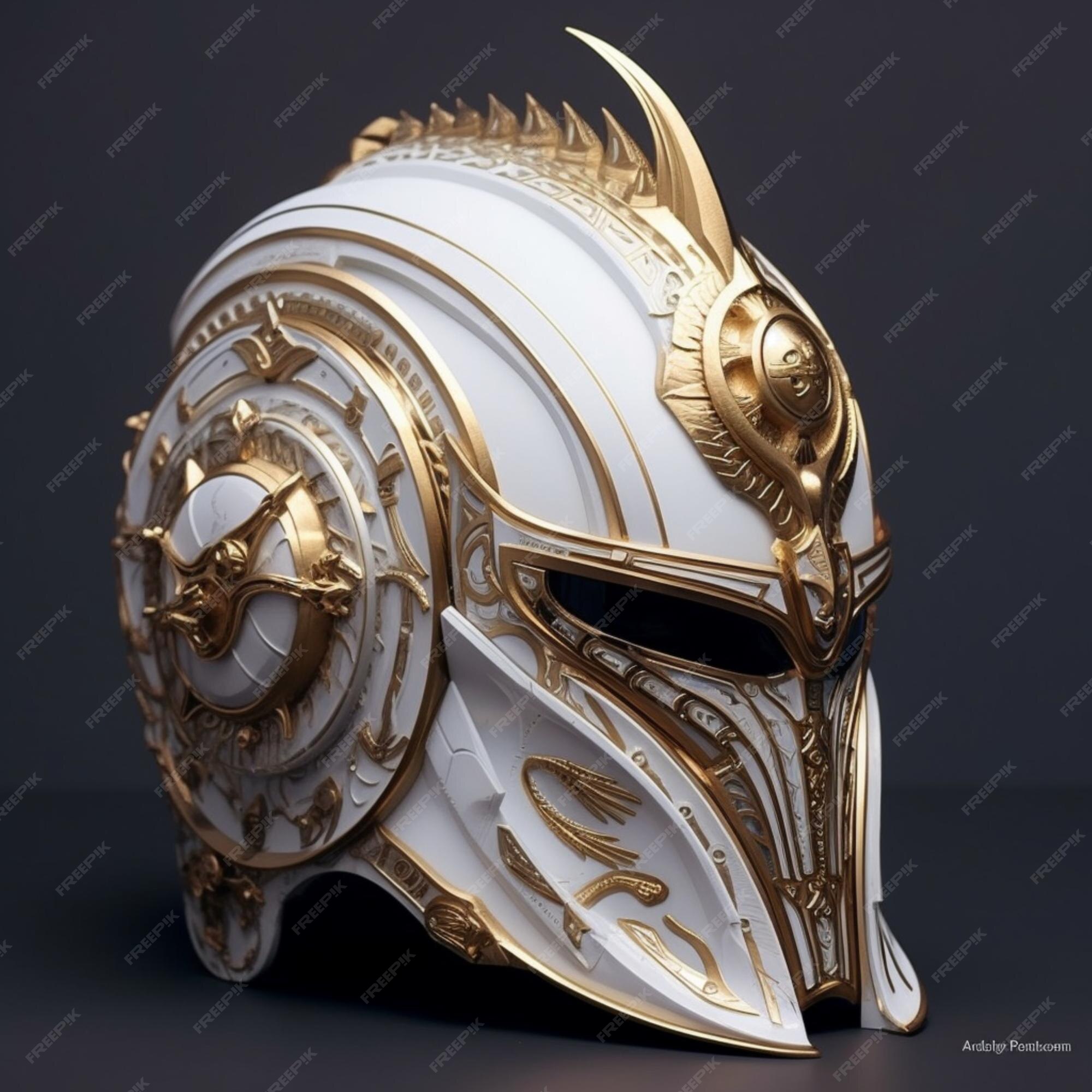 Wonderful motorcycle white helmet with golden design Circuit Diagram
