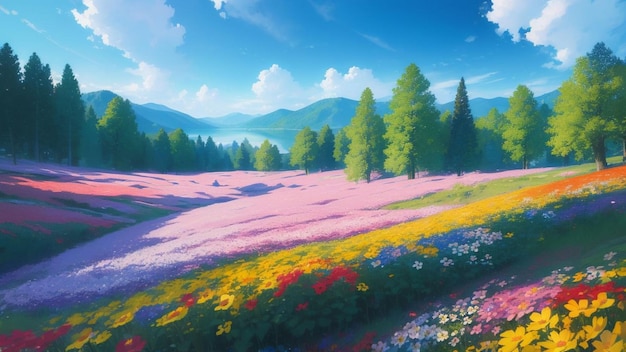 Wonderful natural scenery anime used for wallpaper