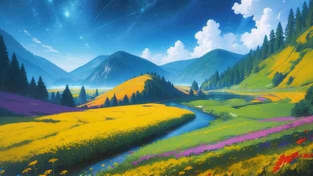 Wonderful natural scenery anime used for wallpaper