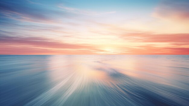 Foto meraviglioso tramonto pacifico sul mare paesaggio marino sfondo tenero e colori naturali rete neurale ai generato