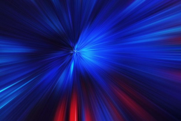 Wonderful piece of art made with neon red and neon blue lines on a blue background