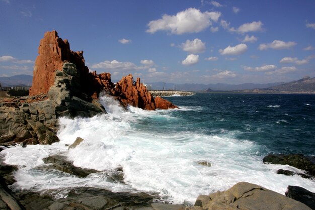 Wonderful Red Rock (Rocca Rossa) in Arbatax, Sardinia