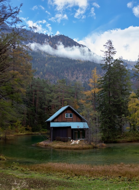 Wonderful scenery of a lake among the mountains