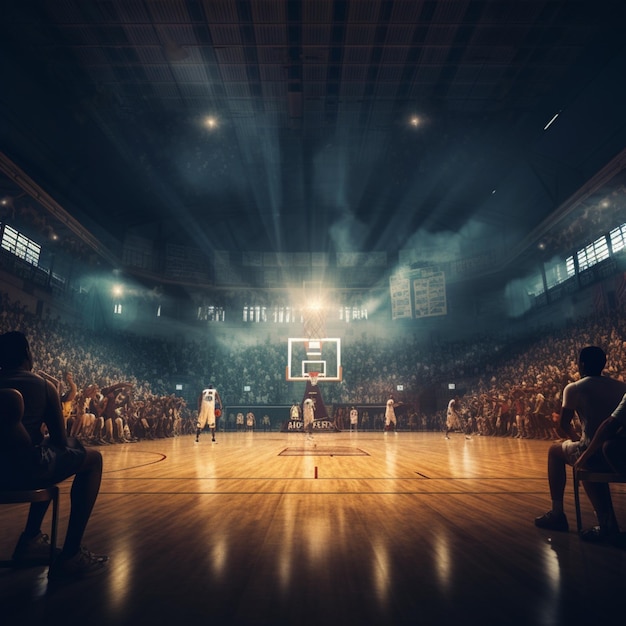 Wonderful showcase a basketball court image captured Ai generated art 03