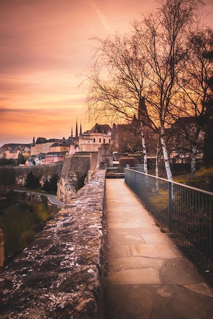 Photo wonderful view over the old city of luxembourg