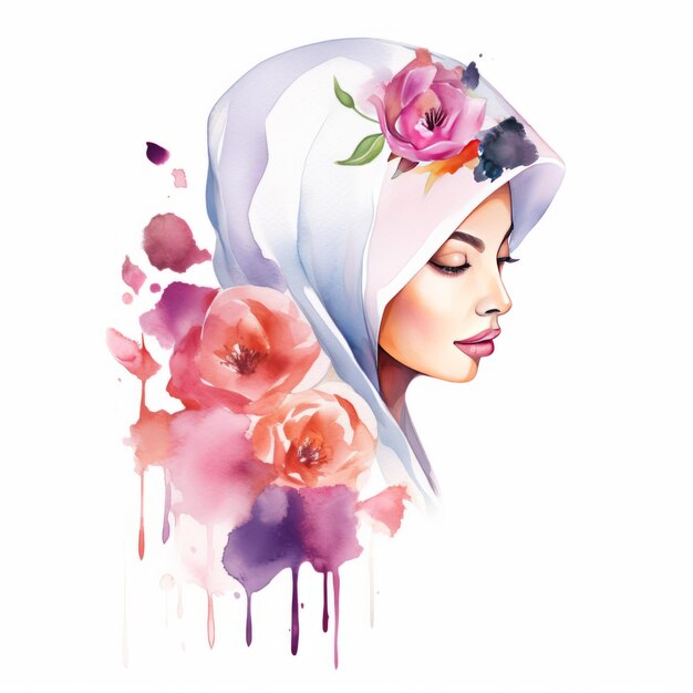 wonderful watercolor of woman for international womans day clipart isolate on white background