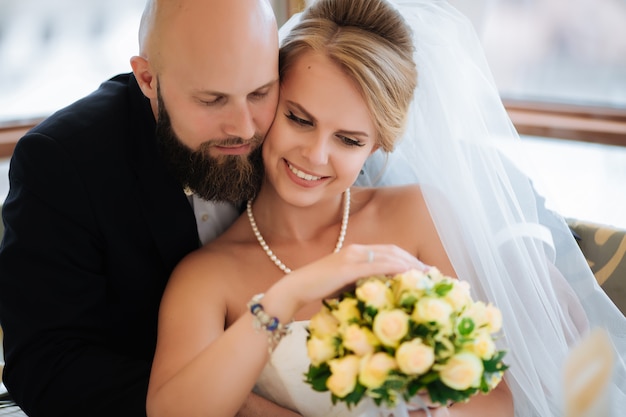 Wonderful wedding on a sunny day beautiful couple