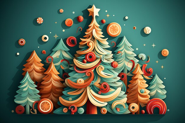 Wonderland christmas tree decoration wallpaper