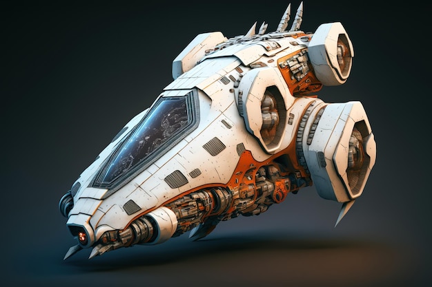 Wondrous futuristic small scifi space racer with engine for space racing