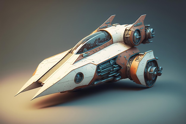 Wondrous futuristic small scifi space racer with engine for space racing