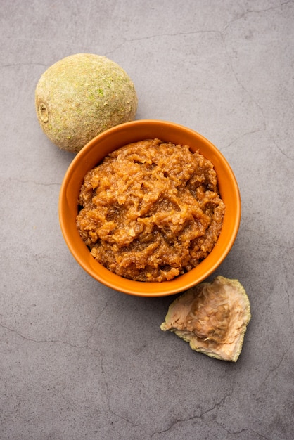 Wood Apple or Kavath chutney is a sour and sweet side dish recipe from India