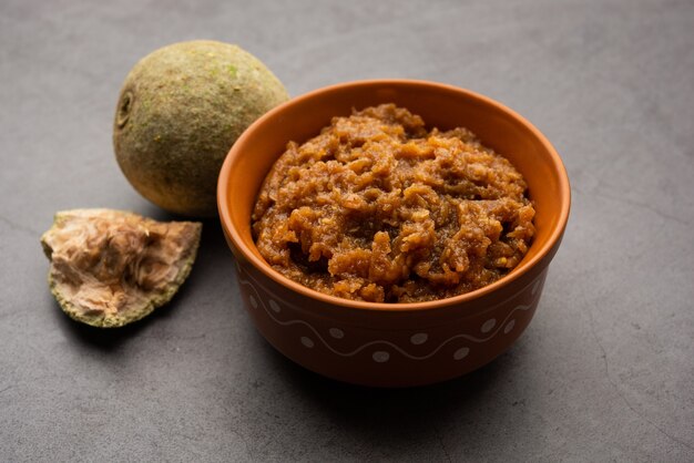 Wood Apple or Kavath chutney is a sour and sweet side dish recipe from India