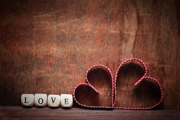 Wood background heart shape love