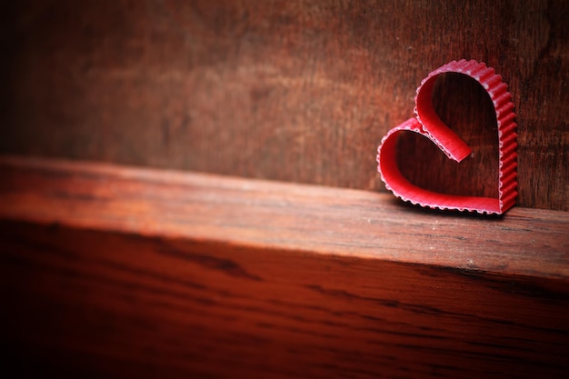 Wood background heart shape love