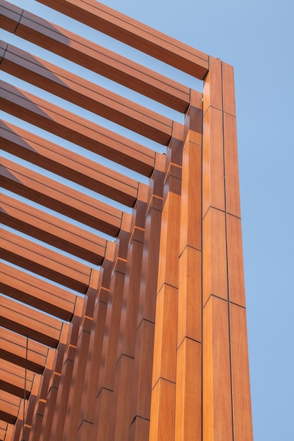 wood battens slat of the modern building