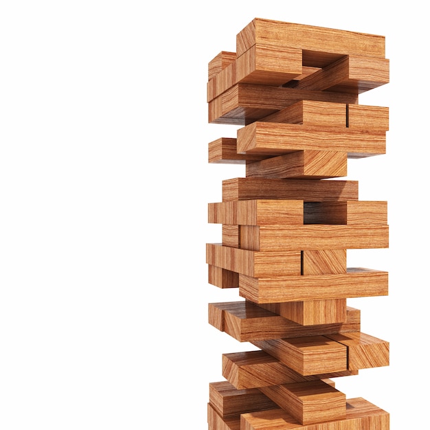 Wood blocks tower toy