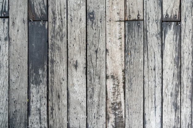 Wood board floor from top view shooting at outdoor field for background or backdrop