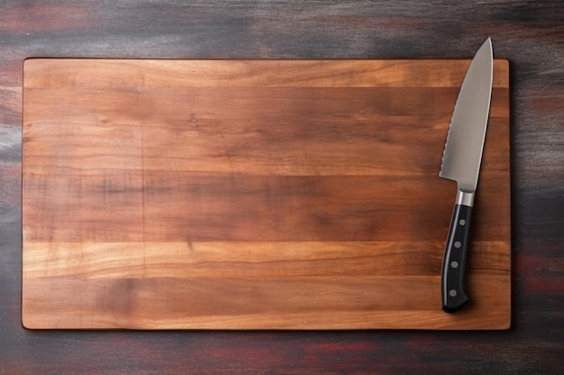 Wood board with knife but without food