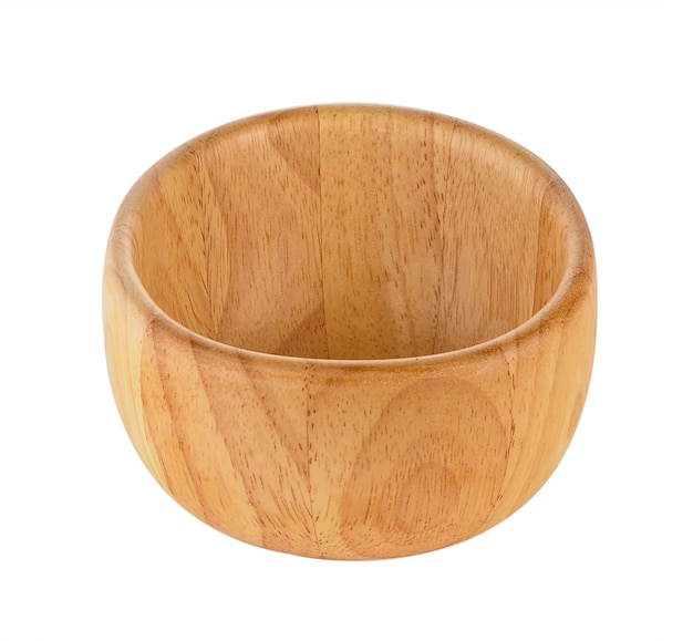 Wood bowl on white background