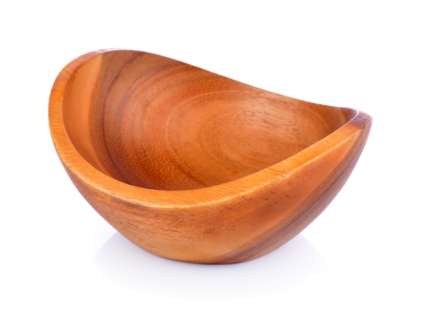 Wood bowl on white wall