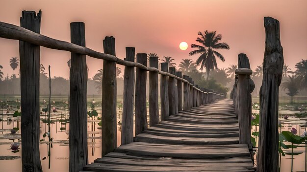 Wood bridge in mandalay