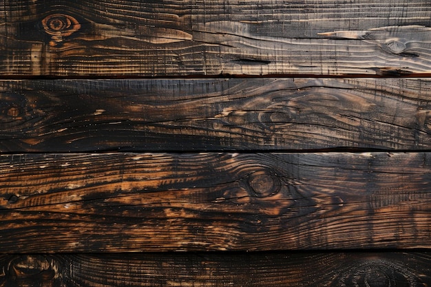 茶色の木の粒の質感 暗い壁の背景 木製のテーブルの上の景色