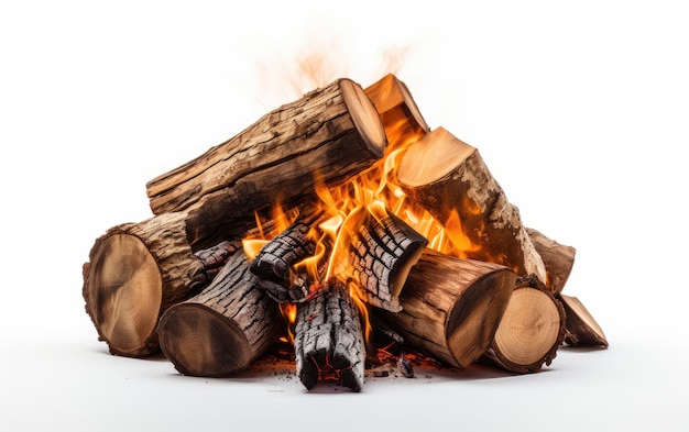 Foto kit per la combustione del legno esposto su bianco isolato su sfondo bianco