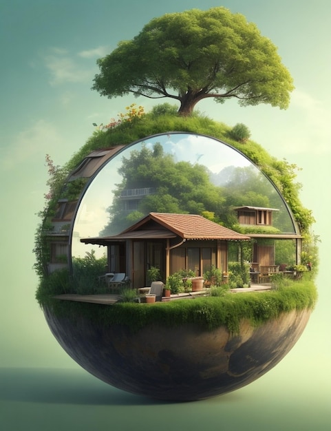 나무 오두막 지속 가능한 생활 집