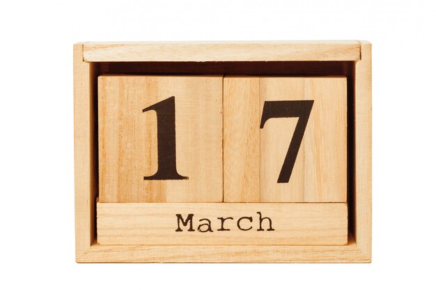 wood calendar isolated on white 