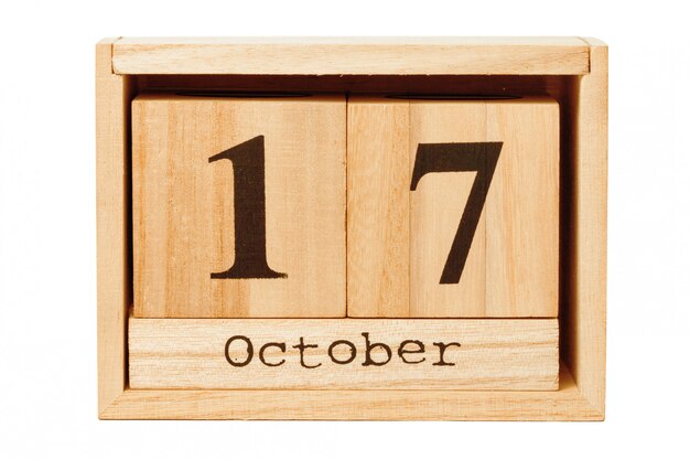 wood calendar isolated on white 