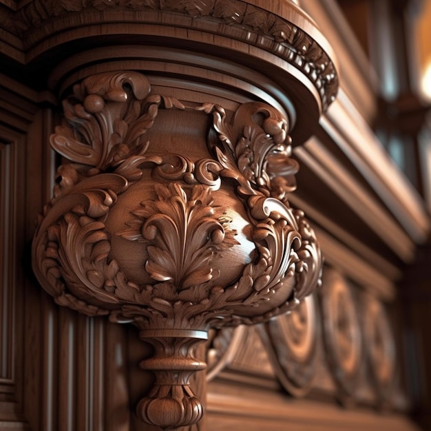 Wood carving in architectural ornamentation showcase image