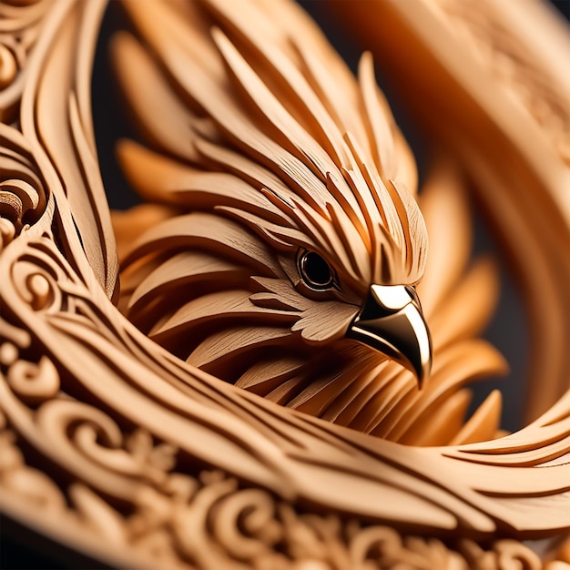 wood carving small wooden chiken wood work minimalistic miki asai macro photography close up