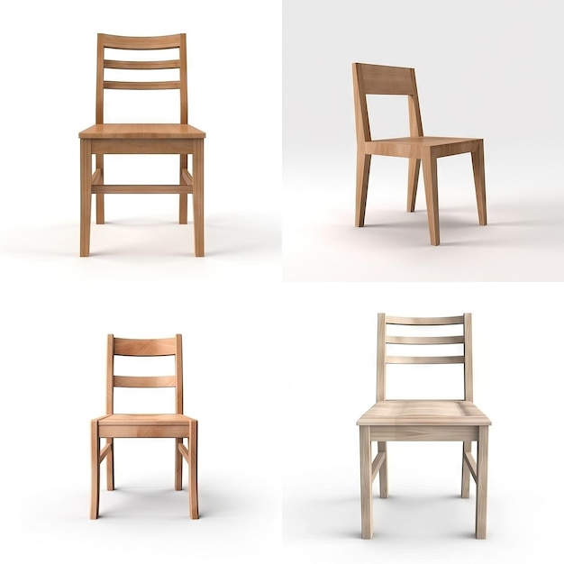 Wood chair on white background