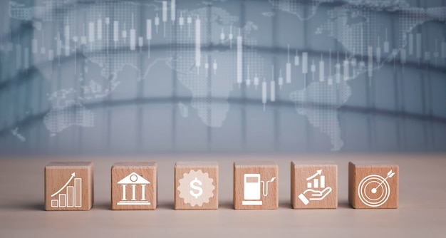 wood cubes with light bulb icon on the business background hr human and people icontechnology process system business with recruitment hiring team building organisation structure concept