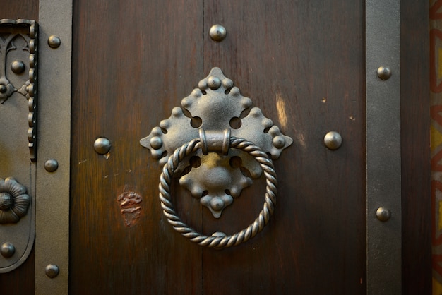 wood door metal handle