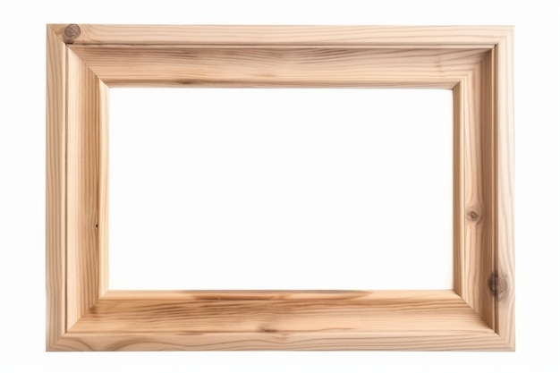 Photo wood frame isolated on the white background