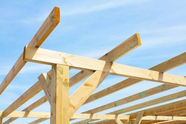 Wood frame of a shelter