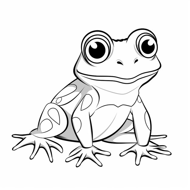 Photo wood frog cute arts charm cute coloring book kawaii line art