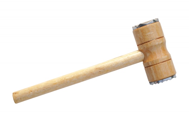 Wood hammer isolated on white background