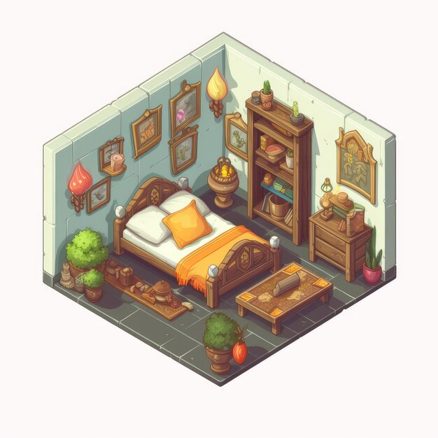 Wood interior kid room Generate Ai