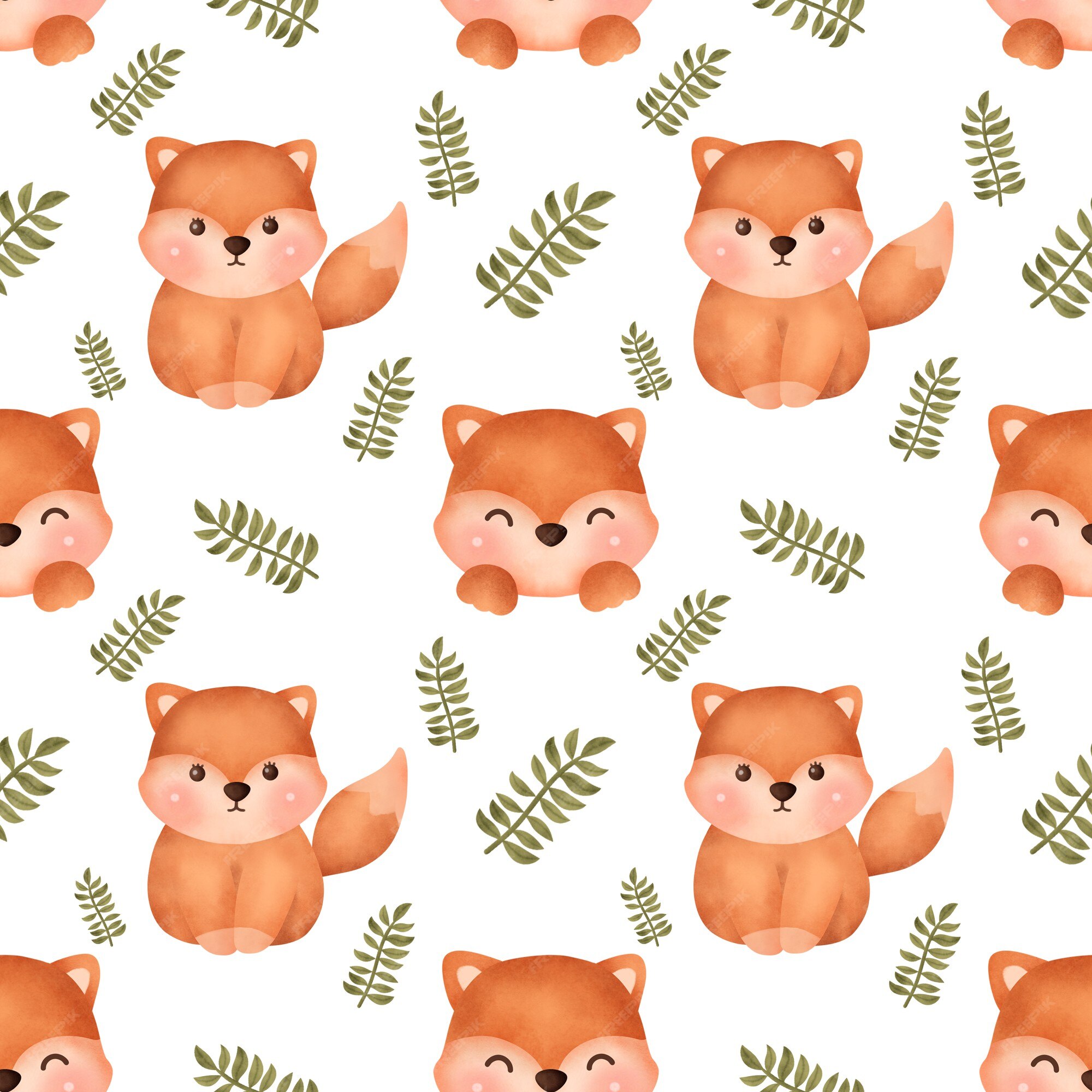 Premium Photo | Wood land animals fox seamless patterns Premium Photo | Wood land animals fox seamless patterns