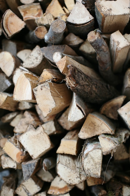 Wood logs piled