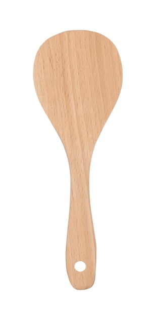 wood Paddle Spoon isolated on white background.