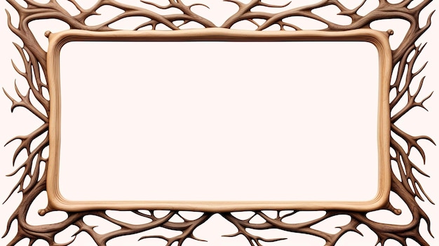 Photo wood picture frame isolated on white background with clipping path image display concept