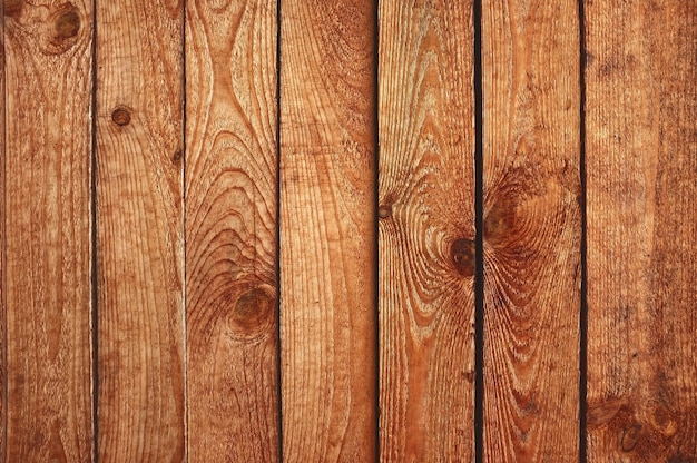 Struttura di legno della plancia marrone. vecchie tavole squallide. sfondo muro in legno