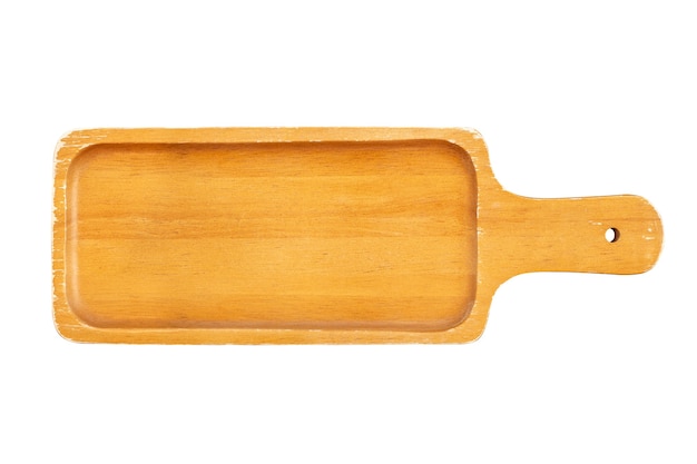 Wood plate on white background